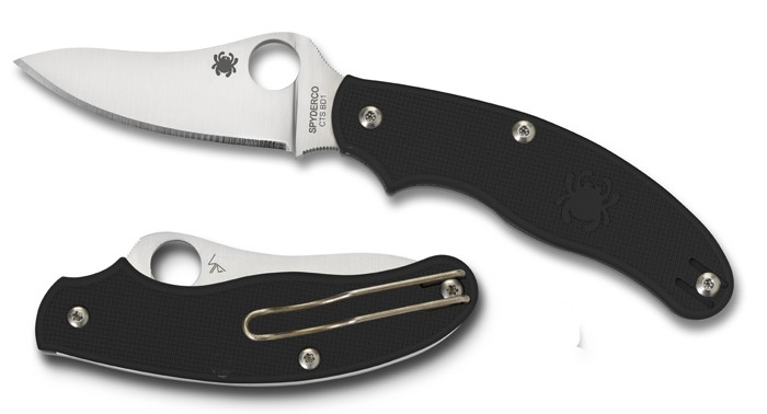 Spyderco UK Penknife Folder Knife, CTS-BD1 Satin Drop Point Blade
