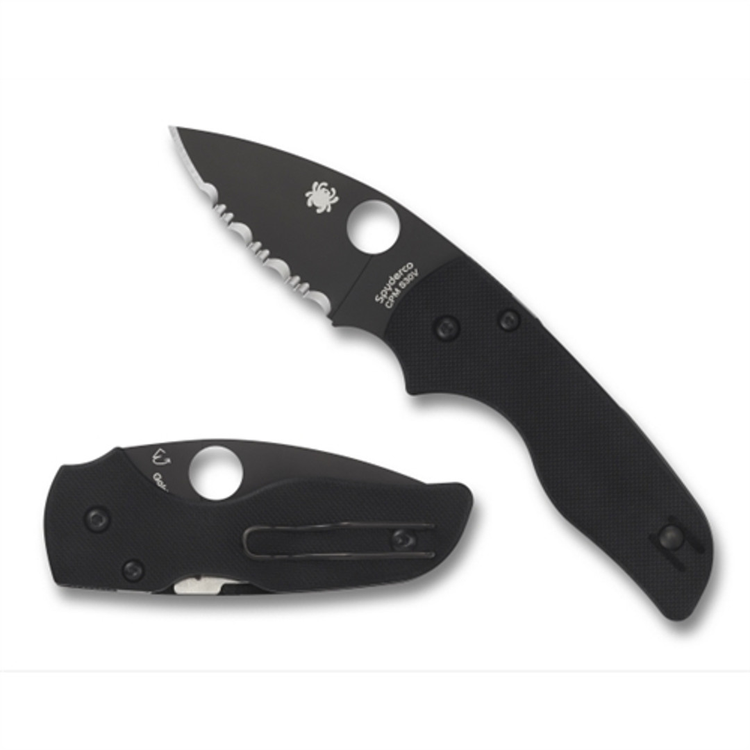 Spyderco C230GSBBK Lil' Native Folder Knife, CPM-S30V Black SpyderEdge Blade REAR VIEW