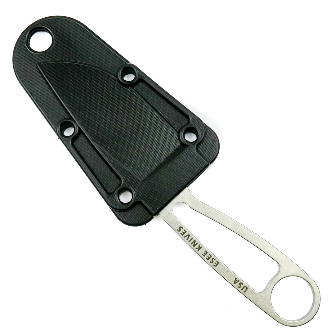 ESEE Knives Izula Stainless Fixed Blade Knife, Survival Kit, Stonewash Blade, sheath