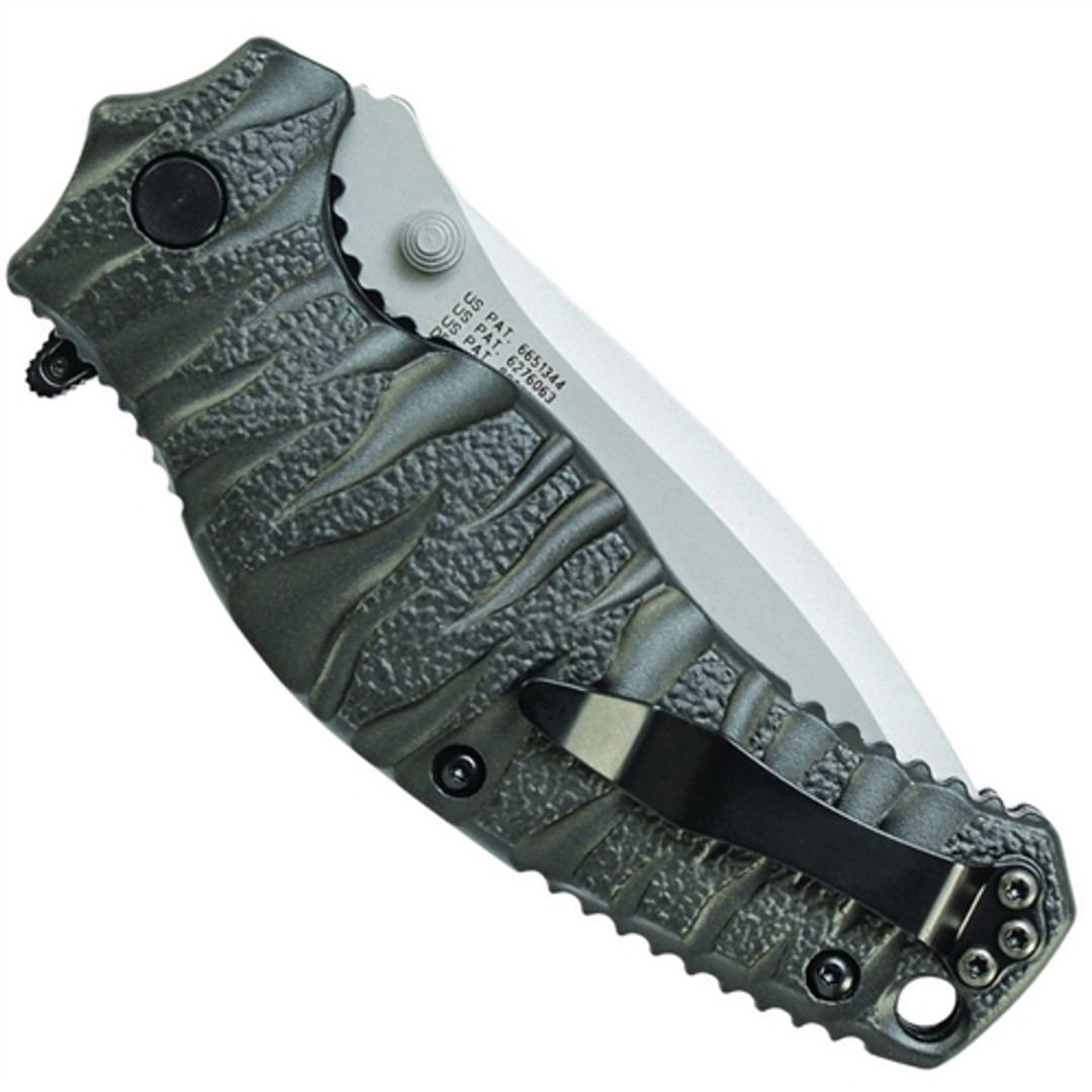 Smith & Wesson Black Ops Spring Assist Knife, Satin Plain Blade, SWBLOP4