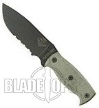 Ontario Ranger Series Afghan Black Micarta Serrated Knife, 9419BMS