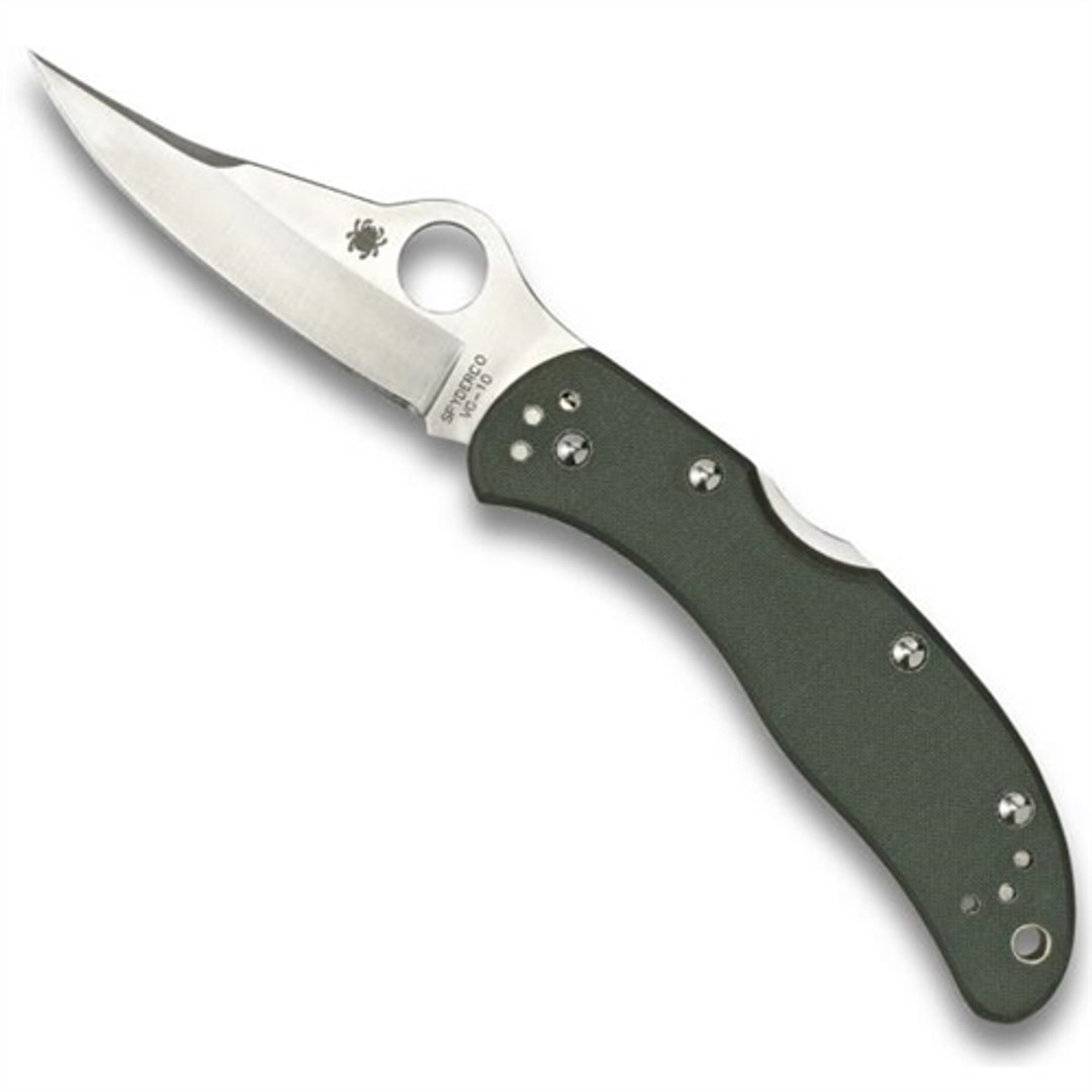 Spyderco Sprint Run Worker Knife, Green G10 Handle, Plain Edge
