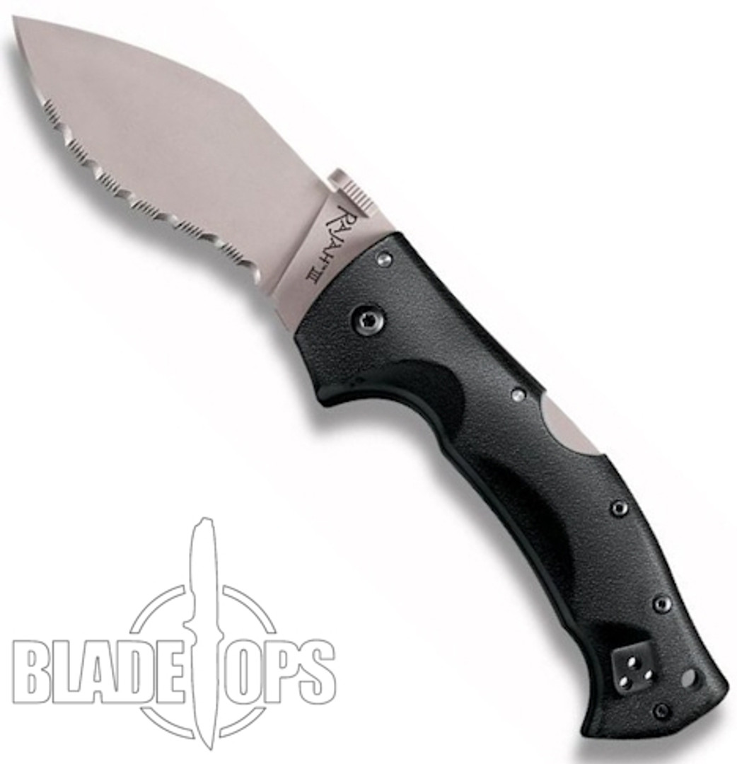 Cold Steel Rajah III Manual Folder Knife, Serrated, 62KGMS