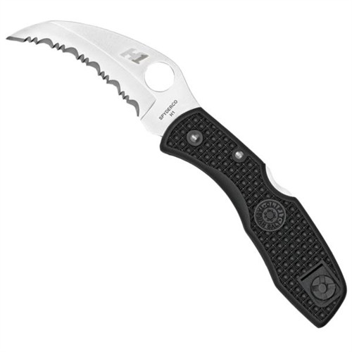 Spyderco Tasman SALT H1 Stainless 3" Serrated Blade Black Handle