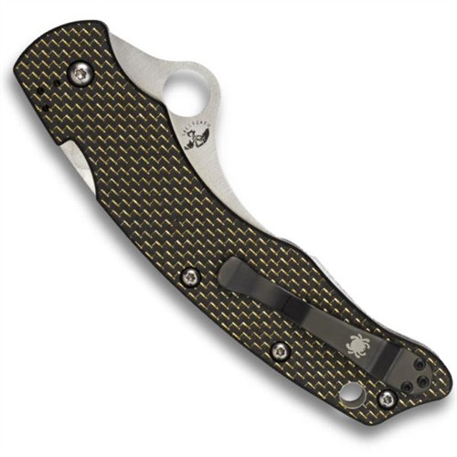 sc1bk 35など　truth Spyderco Szabo Gold Line Carbon Fiber Folder Knife, Plain Edge