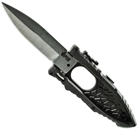 Schrade Side Assist Viper Knife, Stonewash Bayonet Point Blade