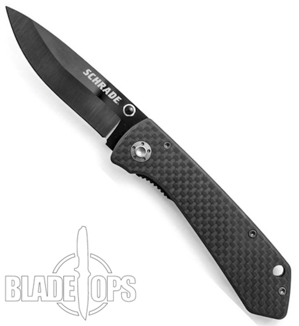 Schrade SCH402 Ceramic Blade Folder Knife, Carbon Fiber Handle