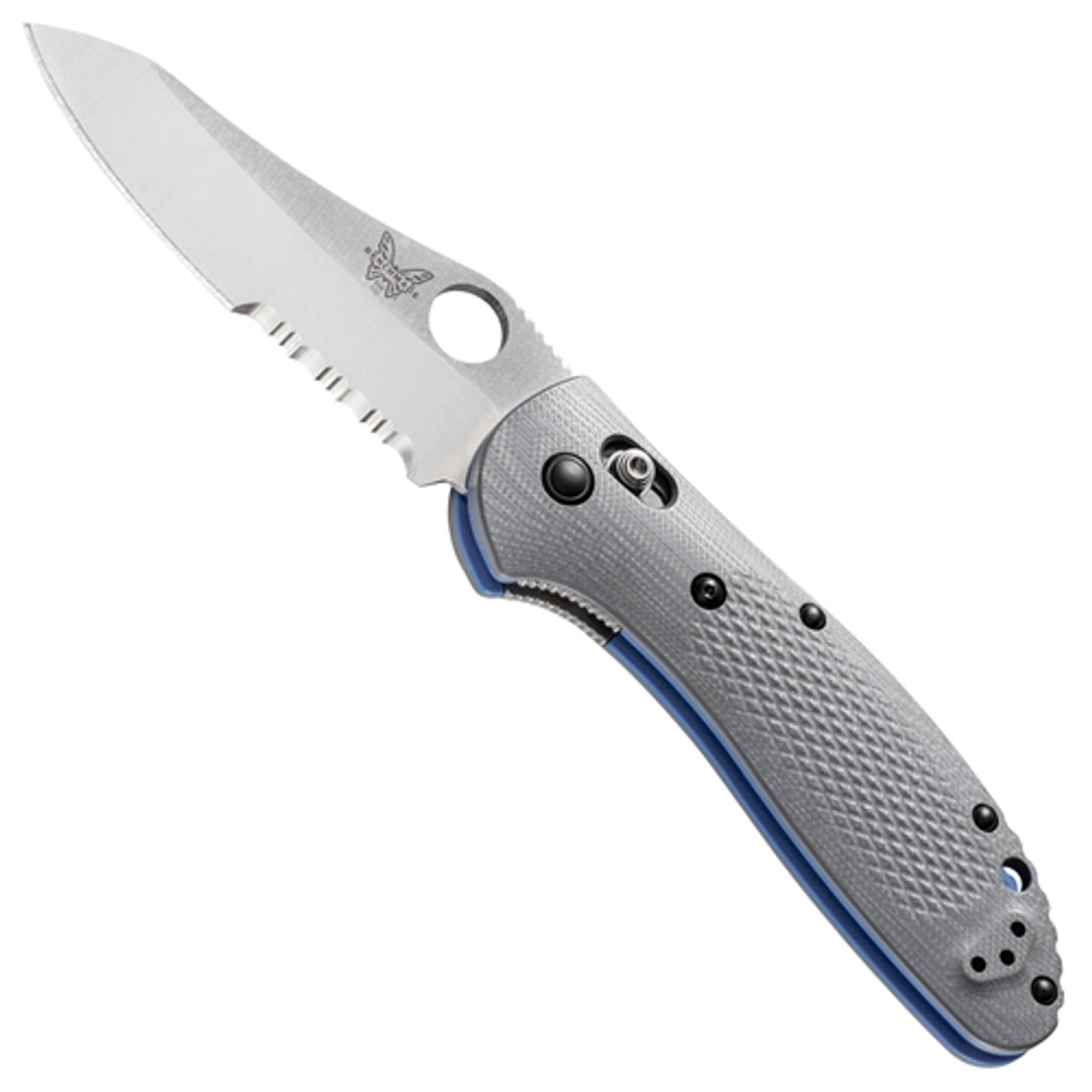 Benchmade 550S-1 Grey Griptilian Sheepsfoot Folder Knife, CPM-20CV Satin Combo Blade