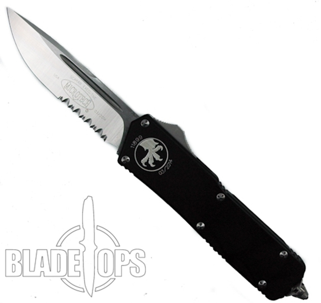 Microtech Executive Scarab OTF Knife, Satin Combo Edge