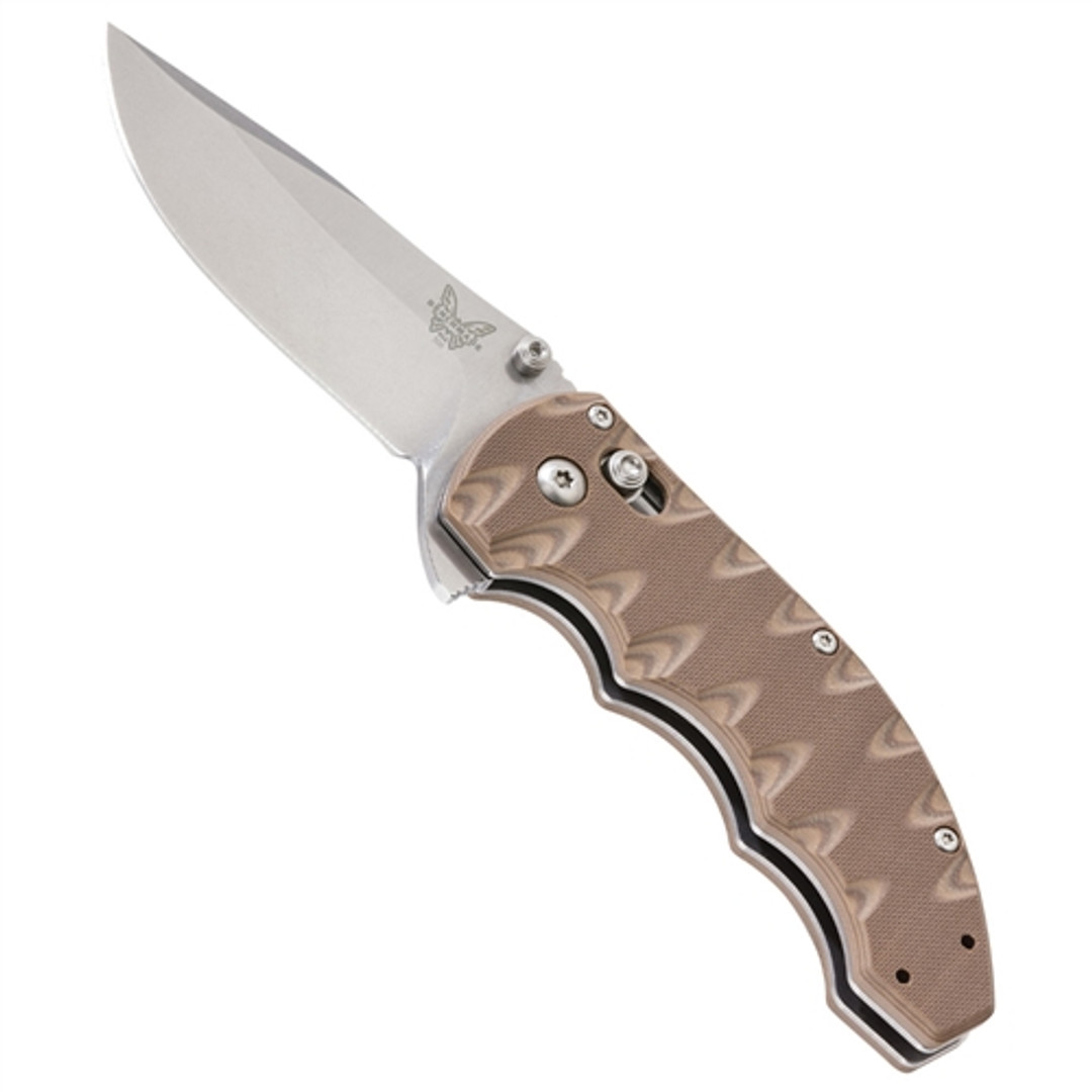 Benchmade 300SN Ball Axis Flipper, Satin Plain Blade