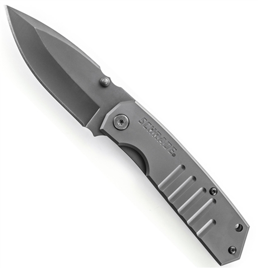 Schrade SCH304 FrameLock Folding Knife, Plain Drop Blade