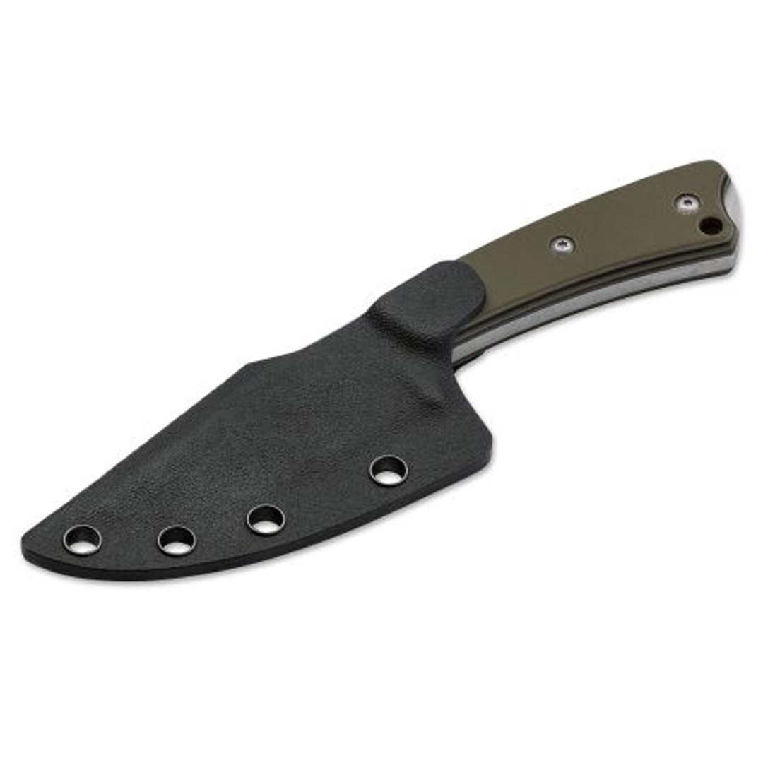 Boker Plus 02BO005 OD Green Piranha Fixed Blade Knife, Stonewash Blade