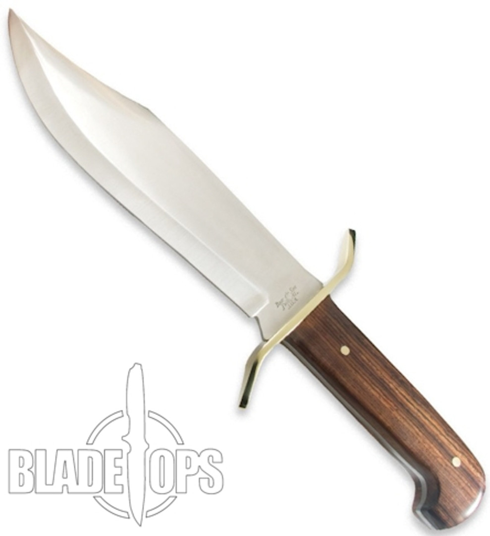 Bear & Son CB00 Cocobola Gold Rush Bowie with Leather Sheath