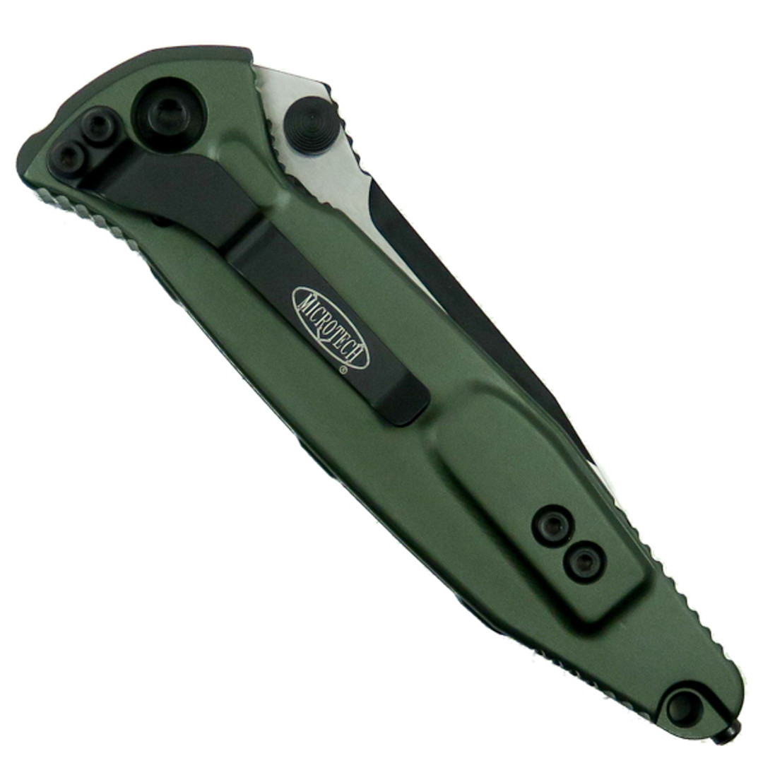 Microtech 160-1OD OD Green Socom Elite S/E Folder Knife, Black Blade Back