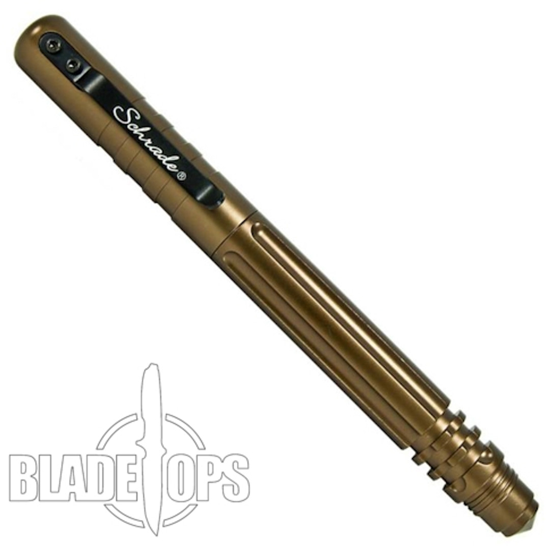 Schrade Brown Tactical Fountain Pen with Roller Ball Attachment