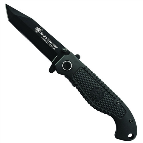 Smith & Wesson CKTACB Special Tactical Folder Knife, Tanto Plain Black Blade