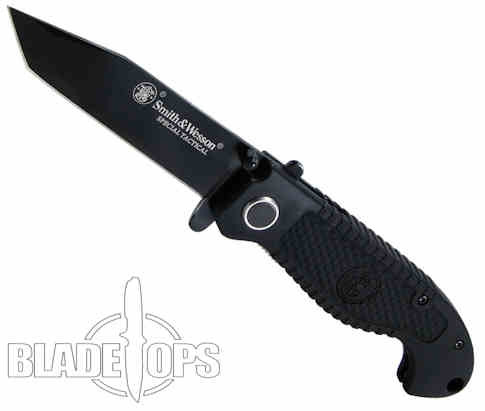 Smith & Wesson CKTACB Special Tactical Folder Knife, Tanto Plain Black Blade