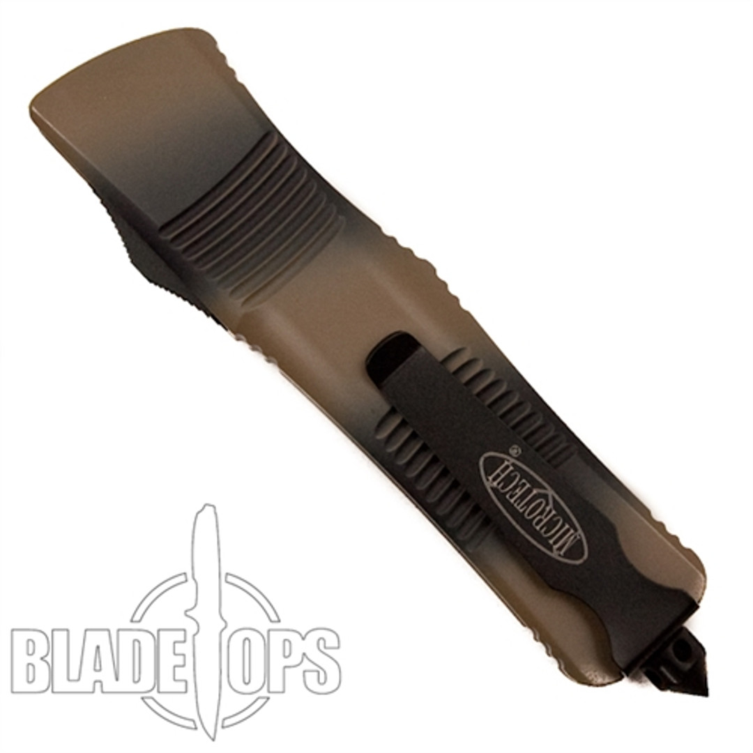 Microtech Tan Camo Troodon Single Edge OTF Knife , Plain Blade