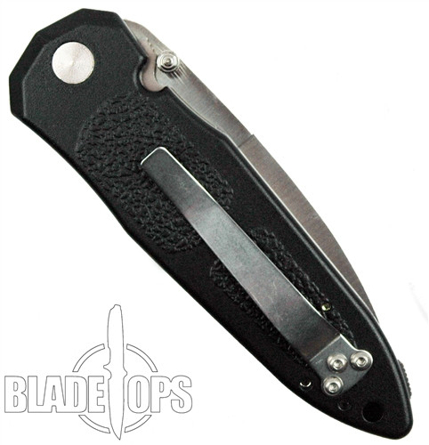 Hunter II Dual Action Automatic Knife, Black Handle, Part Serrated