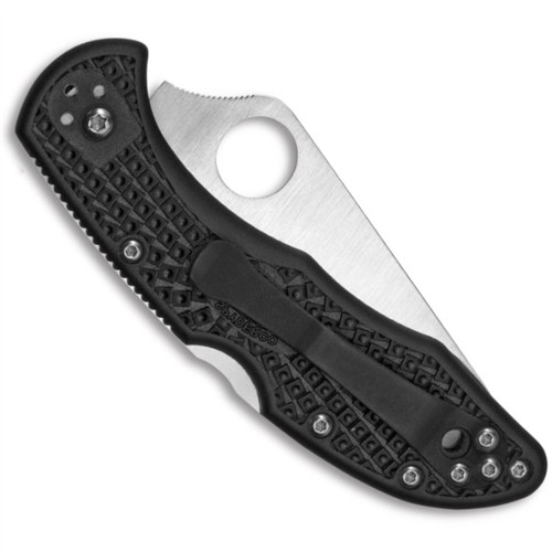 Spyderco Delica 4 Folder Knife, VG-10 Satin Combo Blade