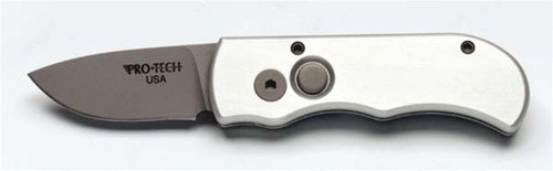 Pro-Tech Runt, Bead Blasted Plain Blade, Silver Handle