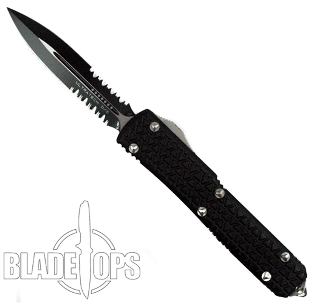Microtech 122-2 Ultratech D/E OTF Auto Knife, Black Combo Blade