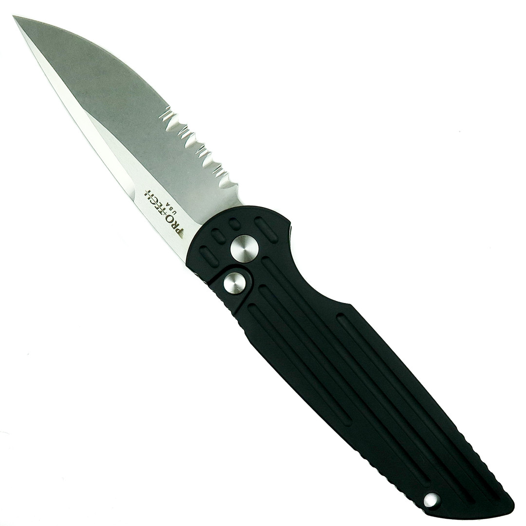 Pro-Tech TR-3L-1PS Left Handed Tactical Response 3 Auto Knife, 154CM Stonewash Blade BACK VIEW