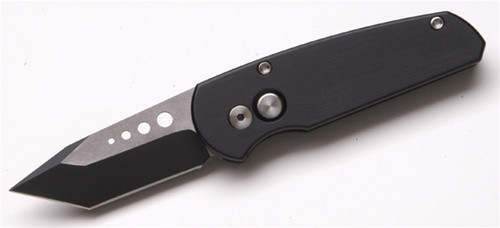 Pro-Tech Runt 3 Tanto, Black Plain Blade, Black Handle