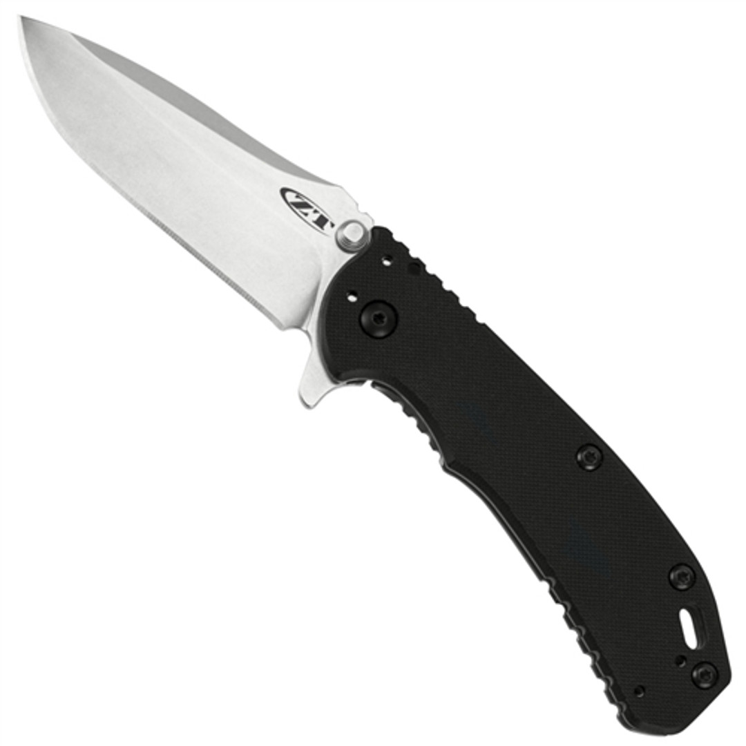 Zero Tolerance 0566 Hinderer Spring Assist Knife, CPM-S35VN Stonewash Blade