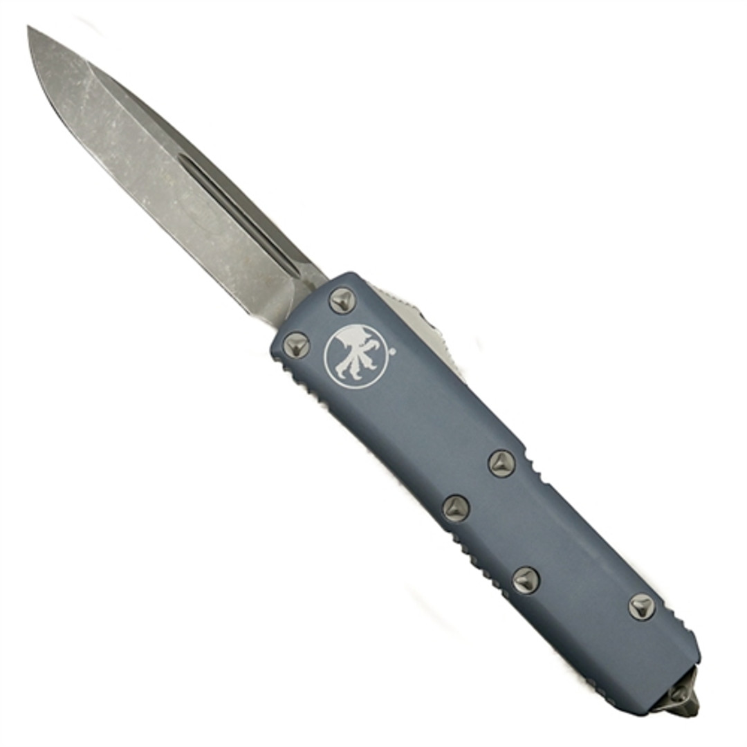 Microtech 231-10APGY Grey UTX-85 S/E OTF Auto Knife, Apocalyptic Stonewash Blade