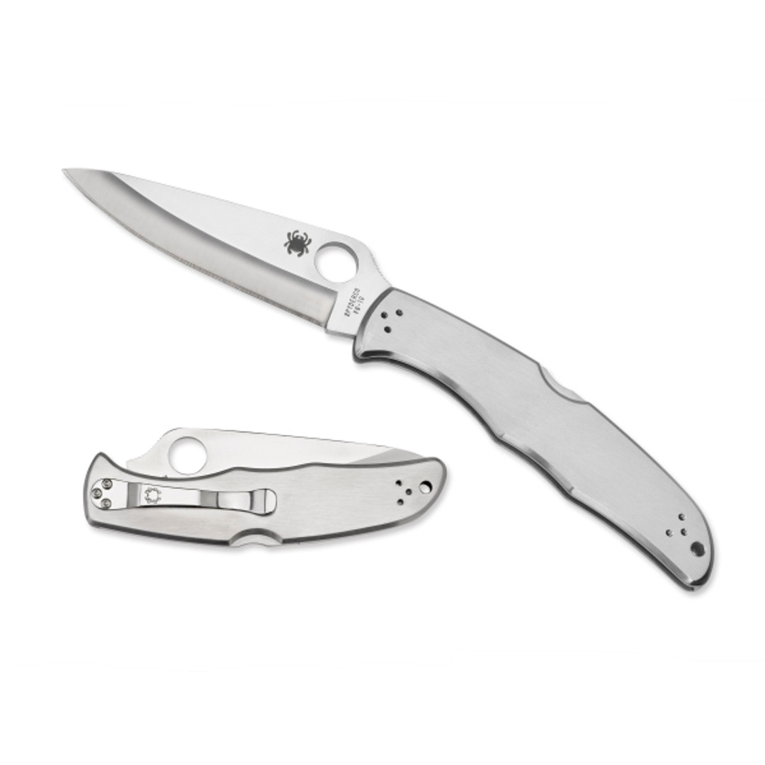 Spyderco Stainless Endura 4 Folder Knife, VG-10 Satin Blade