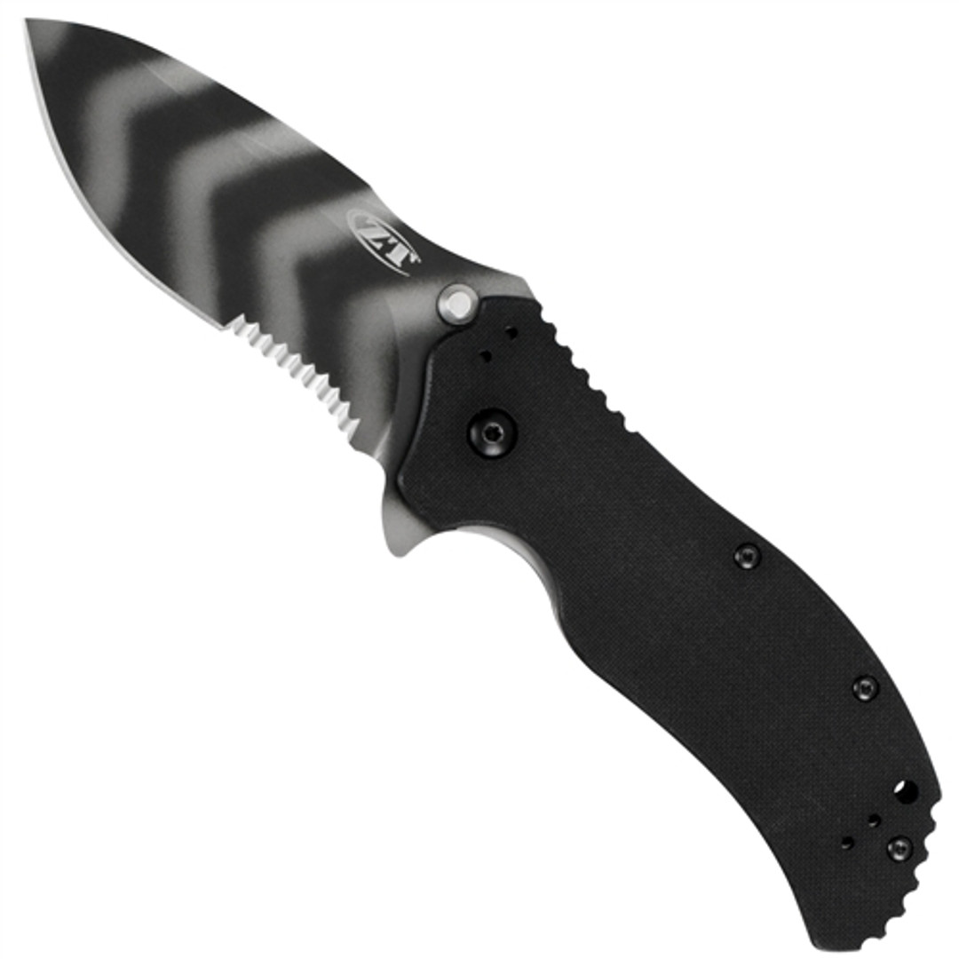 Zero Tolerance 0350TSST Spring Assist Knife, CPM-S30V Tiger Stripe Combo Blade