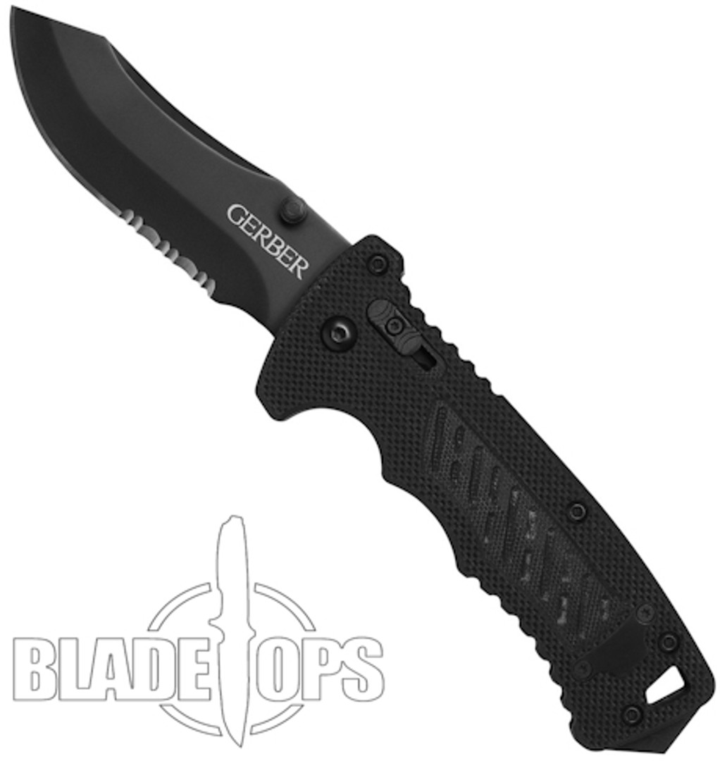 Gerber DMF Folder Knife, Modified Clip Point Part Serrated, 31-000582