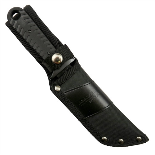 Bear Edge 61108 Compact Bowie Fixed Blade Knife, Black Blade