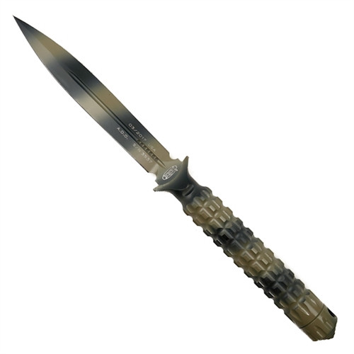 Microtech 115-1TC Tan Camo A.D.O. D/E Fixed Blade Knife, Tan Camo Blade