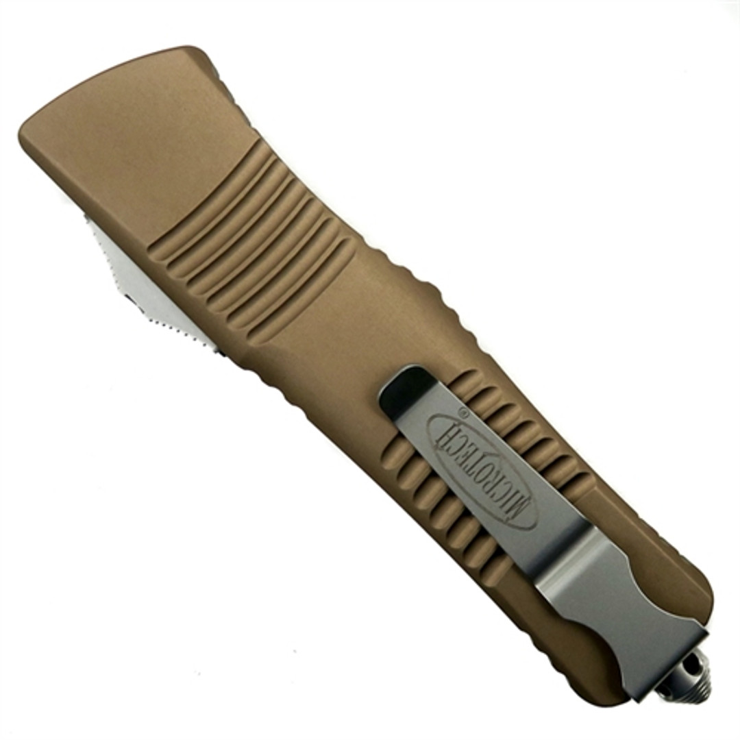 Microtech 143-4TA Tan Combat Troodon S/E OTF Auto Knife, Satin Blade