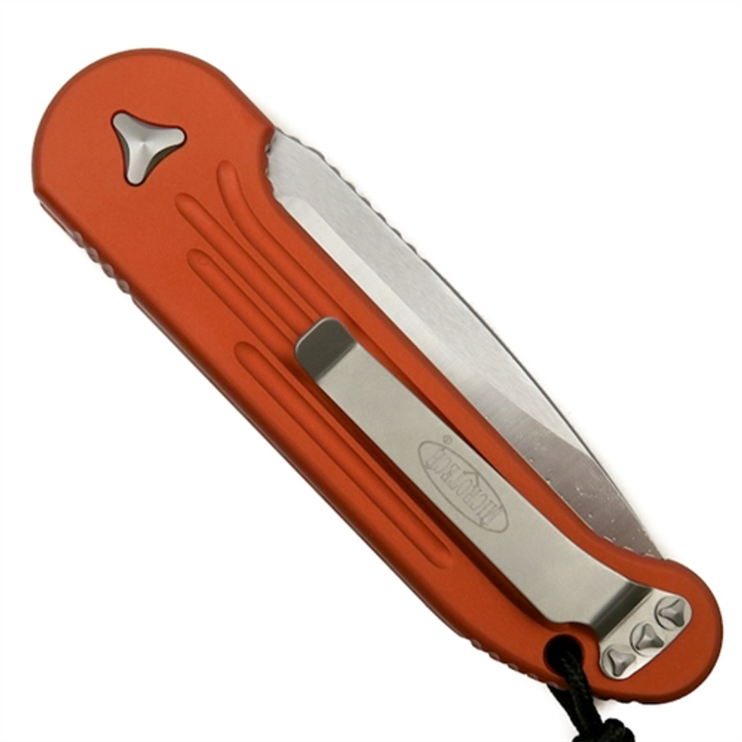 Microtech 135-4OR Orange LUDT Auto Knife, Satin Blade REAR VIEW