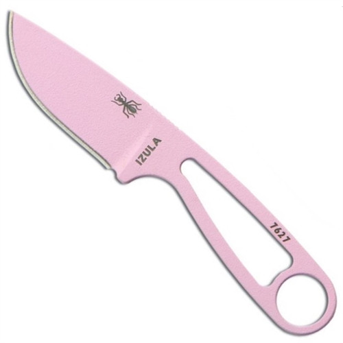 ESEE Knives Pink Izula Fixed Blade Knife, 1095 Carbon Pink Blade