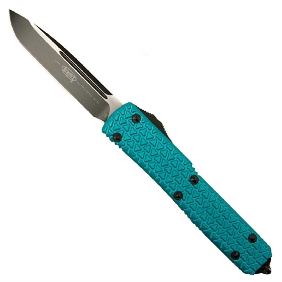 Microtech 121-1TQ Turquoise Ultratech S/E OTF Auto Knife, Black Blade