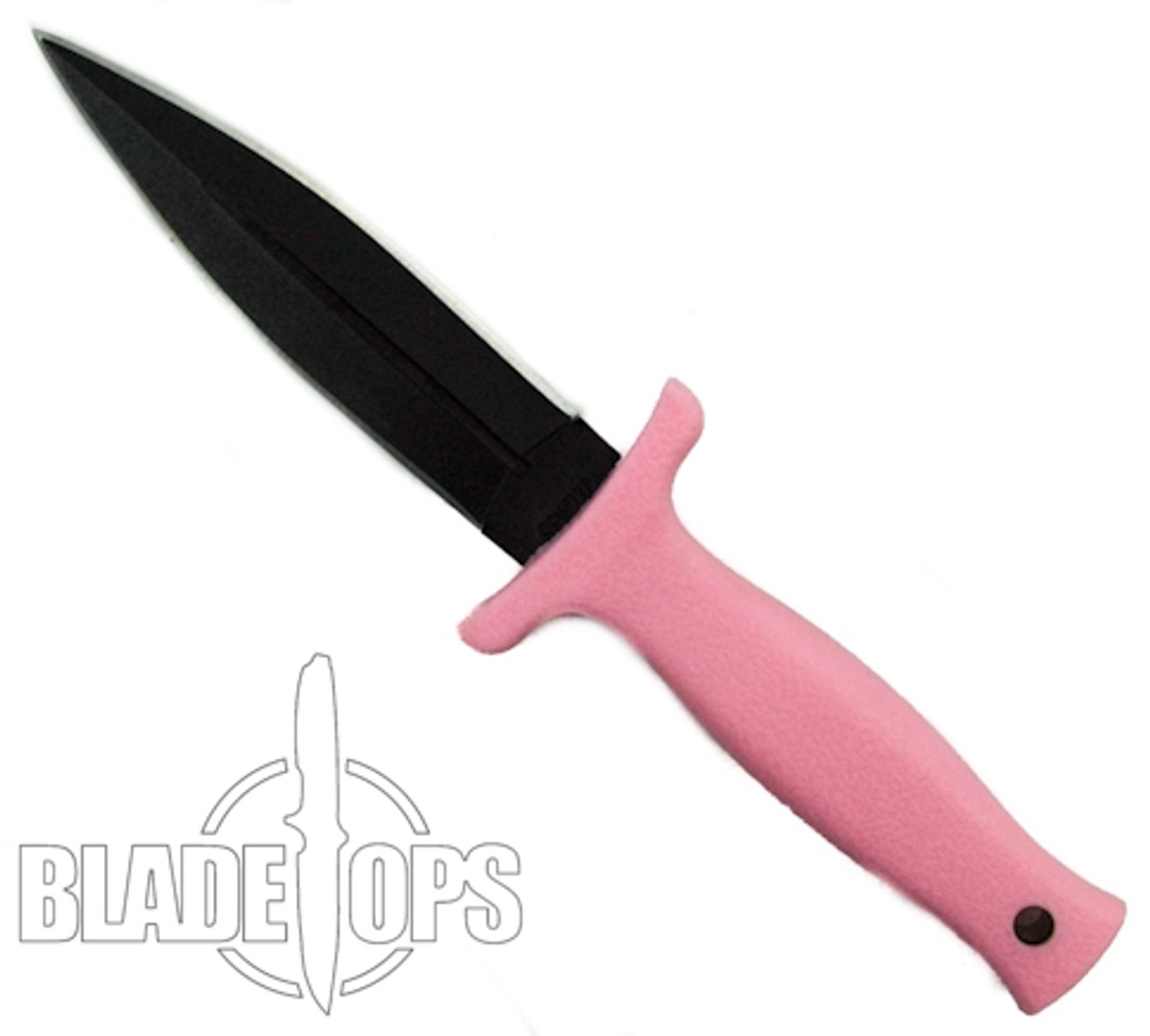 Schrade F19P Pink Boot Knife, Black Dagger Blade