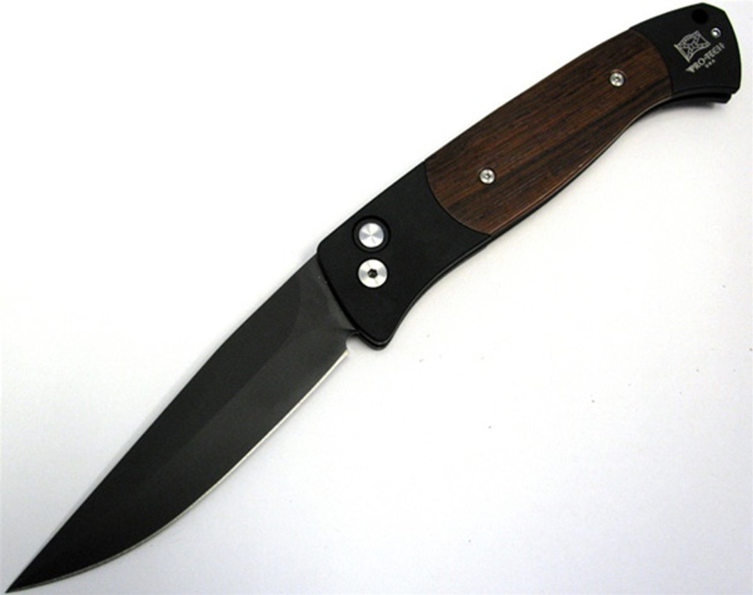 Pro-Tech Cocobolo Brend Auto 1 Knife, Plain DLC Blade, PT1107C