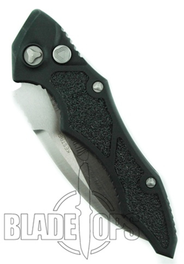 Microtech Kestrel Automatic Knife, Stonewash Part Serrated Blade, 131-11