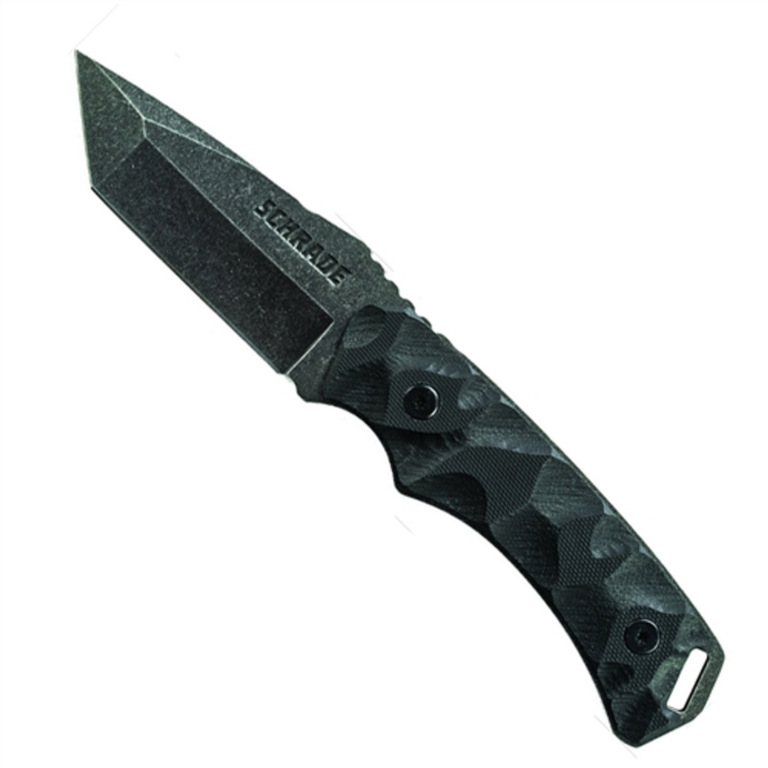 Schrade F15 Fixed Blade Knife, Tanto Point Blade, G10 Handle