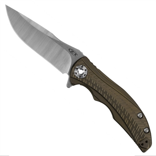 Zero Tolerance 0609 Bronze Titanium Flipper Knife, CPM-20CV Satin Blade