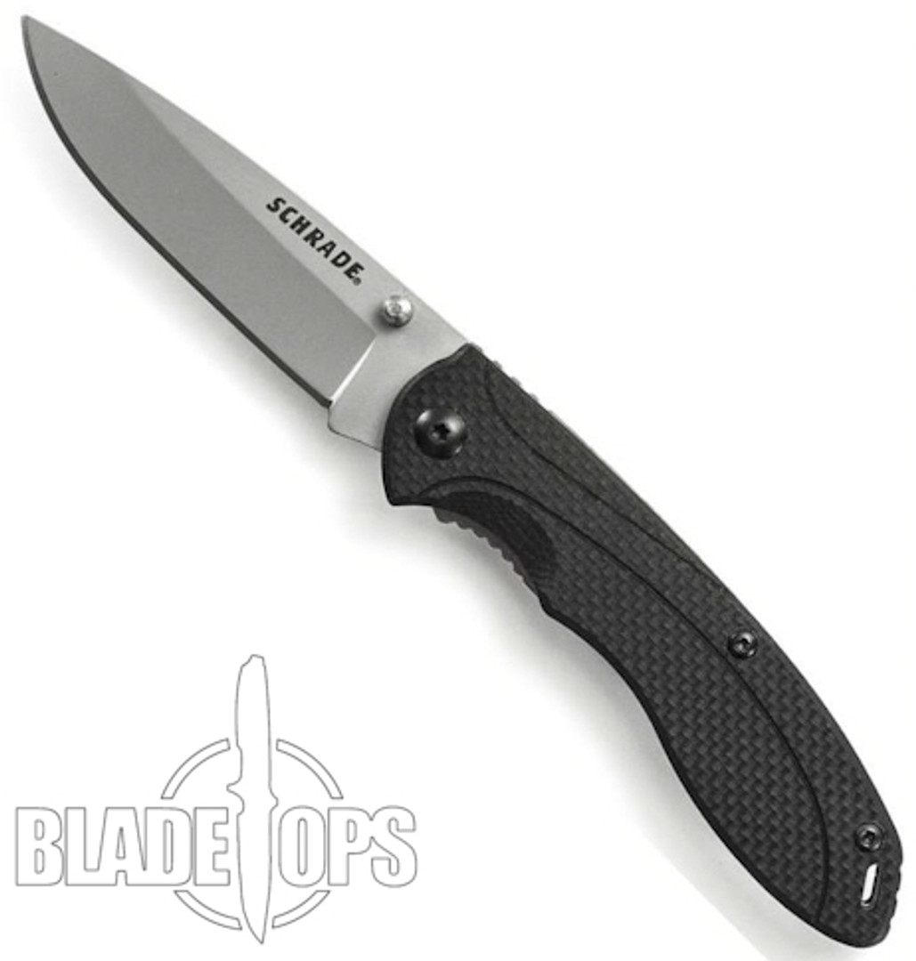 Schrade 106 Folder Knife, G10 Handle, Bead Blast Plain Blade