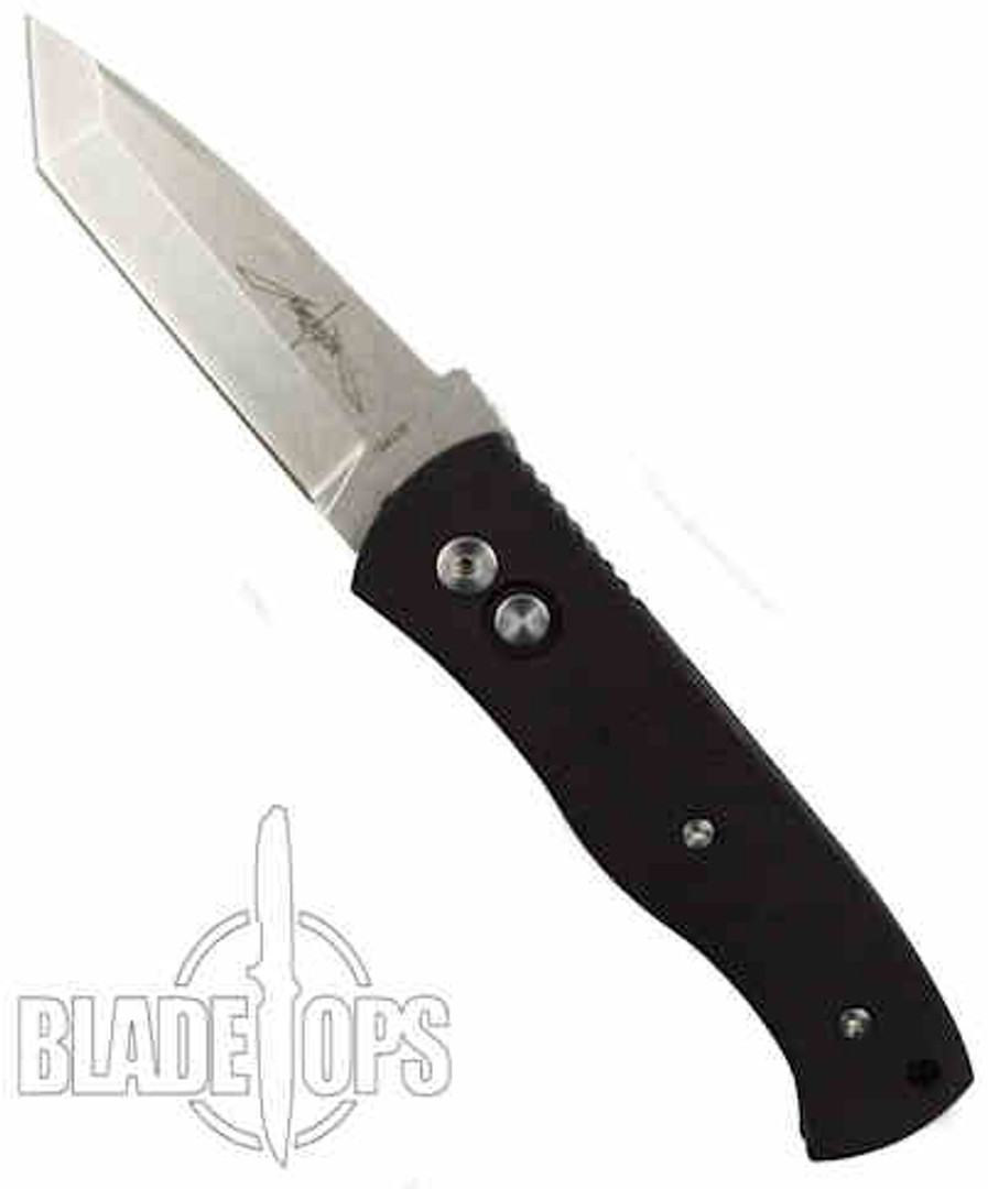 ProTech Emerson CQC7 Chisel Tanto Auto Knife, Black G10 Inlay, Stonewash Blade