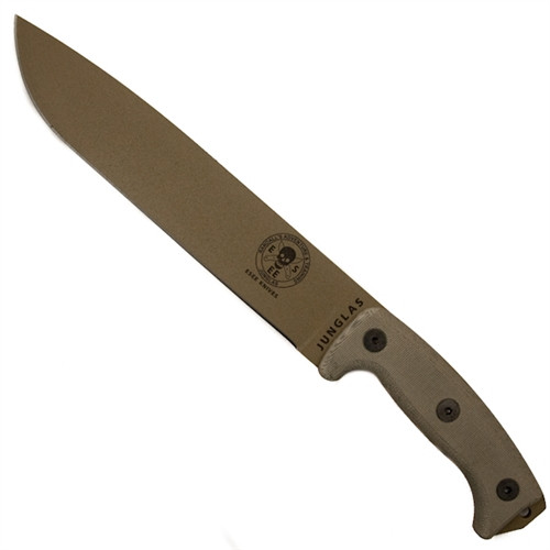 ESEE Junglas Fixed Blade Knife, 1095 Carbon Dark Earth Blade