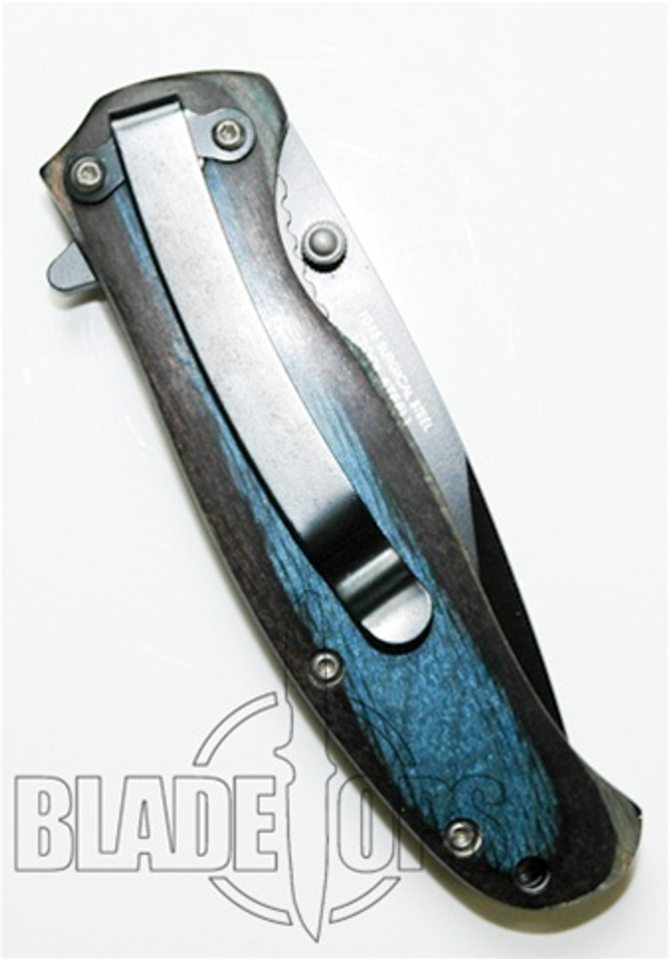 EDC Spring Assisted Knife, Tactical Drop Point, Blue Handle