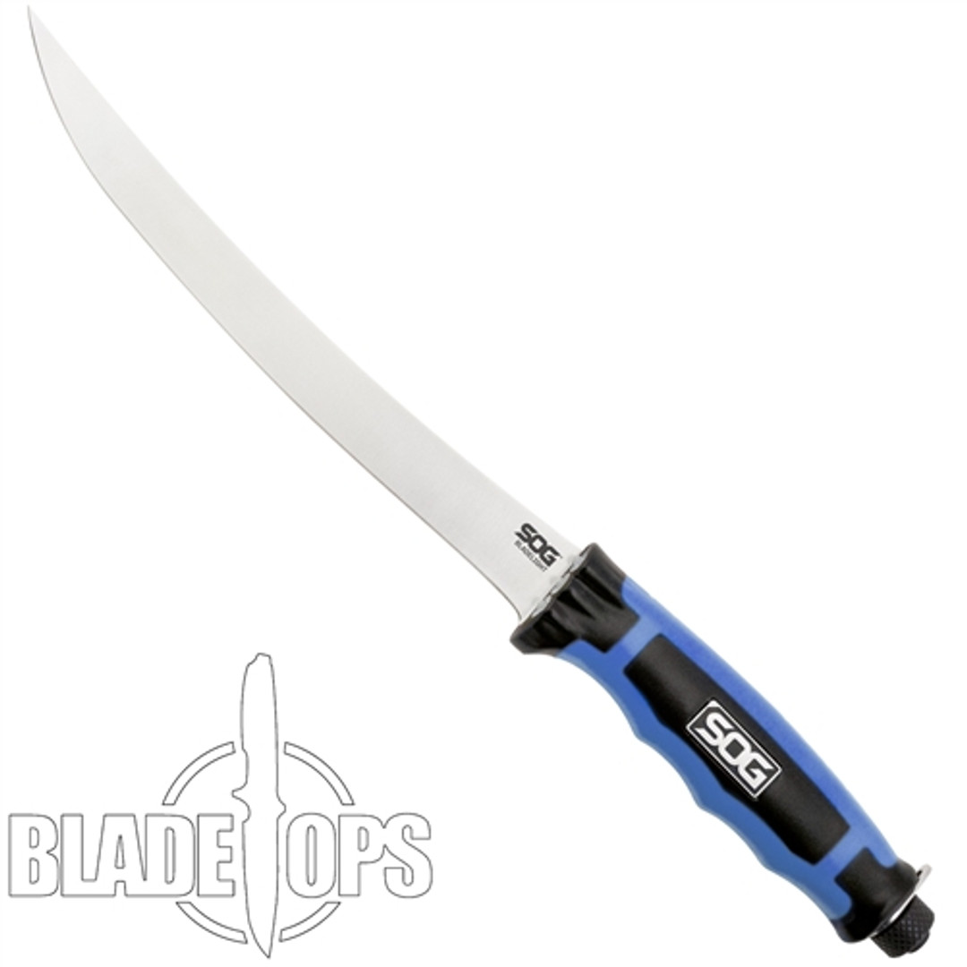 SOG BladeLight 7.5 Inch Fillet Knife, BLT32-K, Blue Handle