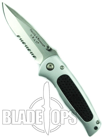 Smith & Wesson Baby SWAT Knife, Dual Action Conversion, Part Serrated, SW3001